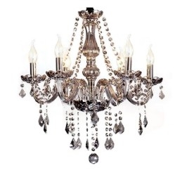 Elegant Krystalllysekrone I Europeisk Stil Med Glassanhengslampe
