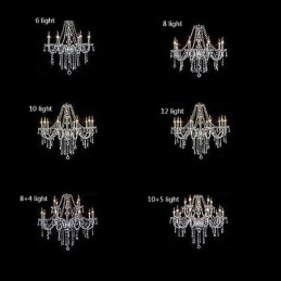 Stor Europeisk Krystalllysekrone Gjennomsiktig Taklampe