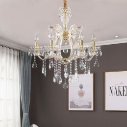 Elegant Krystalllysekrone Europeisk Anhengslampe