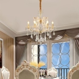 Elegant Krystalllysekrone Europeisk Anhengslampe