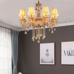 Elegant Ravfarget Anhengslampe I Europeisk Krystall