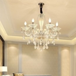 Elegant Anhengslampe I Europeisk Krystall