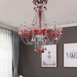 Elegant Anhengslampe I Europeisk Krystall