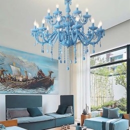 Elegant Krystalllysekrone Europeisk Stor Pendellampe