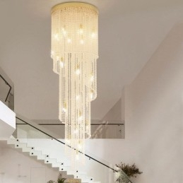 Moderne Krystalllysekrone Luksuriøs Trappetaklampe Med 19 Lys
