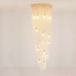 Moderne Krystalllysekrone Luksuriøs Trappetaklampe Med 19 Lys