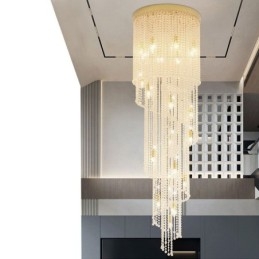Moderne Krystalllysekrone Luksuriøs Trappetaklampe Med 19 Lys