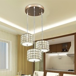 Enkel Krystall Pendellampe Med 3 Lys