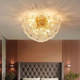 Halvsirkelformet Glass Innfelt Moderne Dekorativ Blomsterformet Taklampe
