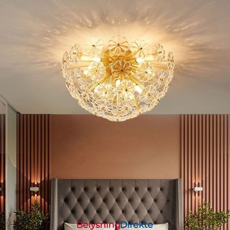 Halvsirkelformet Glass Innfelt Moderne Dekorativ Blomsterformet Taklampe