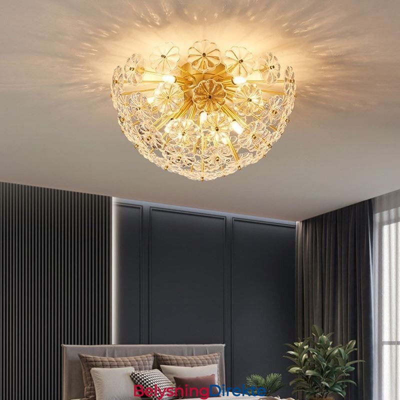 Halvsirkelformet Glass Innfelt Moderne Dekorativ Blomsterformet Taklampe
