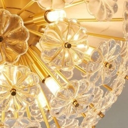 Halvsirkelformet Glass Innfelt Moderne Dekorativ Blomsterformet Taklampe