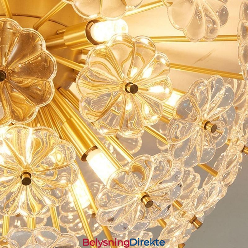 Halvsirkelformet Glass Innfelt Moderne Dekorativ Blomsterformet Taklampe