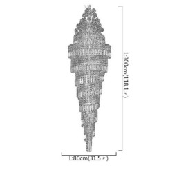 Elegant Krystallimperiumslysekrone Europeisk Luksuriøs Lang Anheng