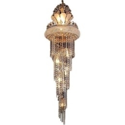 Elegant Krystalllysekrone Moderne Enkel Lang Anhengsduplekstrapp