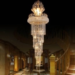 Elegant Krystalllysekrone Moderne Enkel Lang Anhengsduplekstrapp