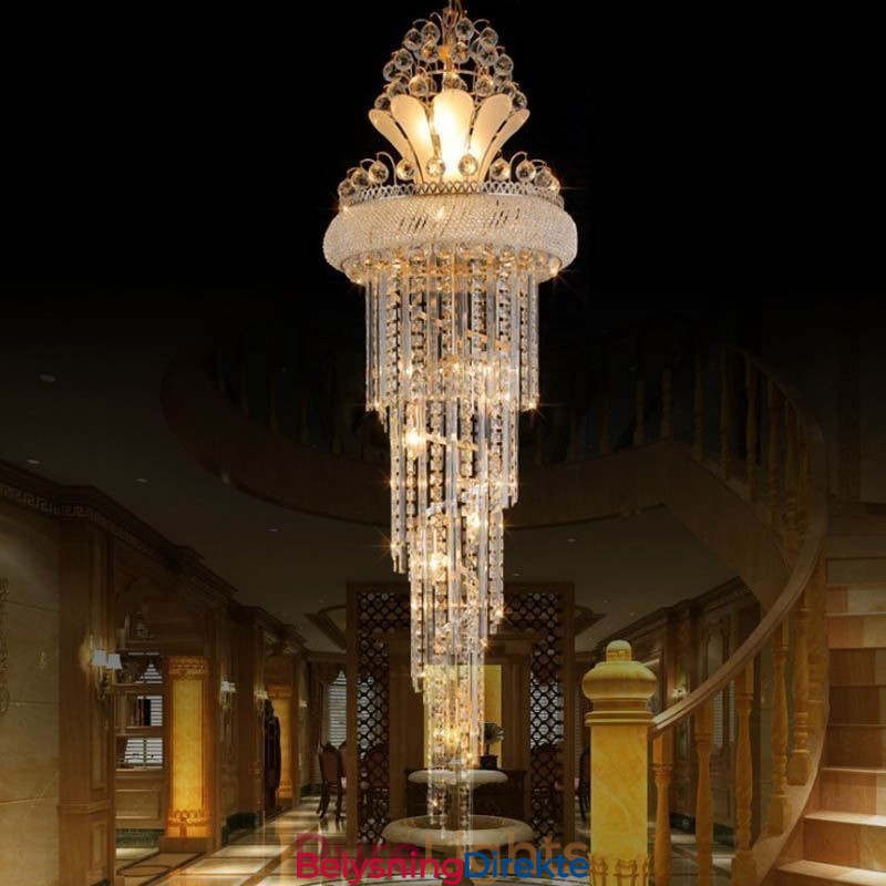 Elegant Krystalllysekrone Moderne Enkel Lang Anhengsduplekstrapp
