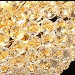 Elegant Krystalllysekrone Klassisk Gullfarget Anhengslampe