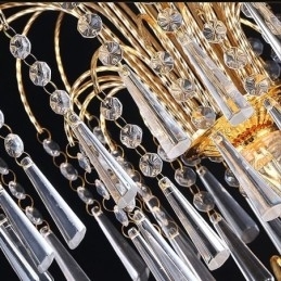 Elegant Krystalllysekrone Klassisk Gullfarget Anhengslampe