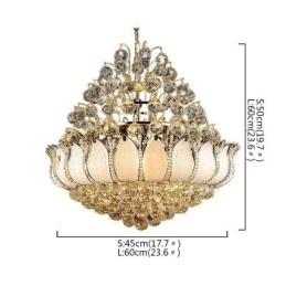 Moderne Krystall Empire Lysekrone Gullfarget Anhengslampe Lotus