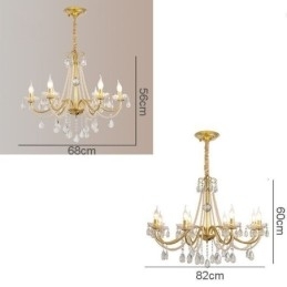 Amerikansk Krystall Pendellampe I Landlig Stil, Kreativ Taklampe I Jernkunst