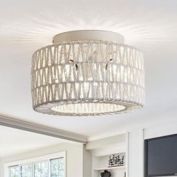 Amerikansk, Vevd Burtaklampe I Landlig Stil, Innfelt