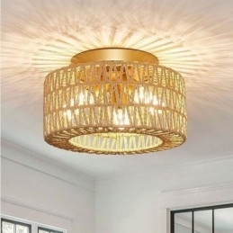 Amerikansk, Vevd Burtaklampe I Landlig Stil, Innfelt