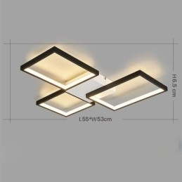 Minimalistisk 3-Kantet Taklampe For Innfelt Montering, Trinnløs Dimbar Med Fjernkontroll, 60W