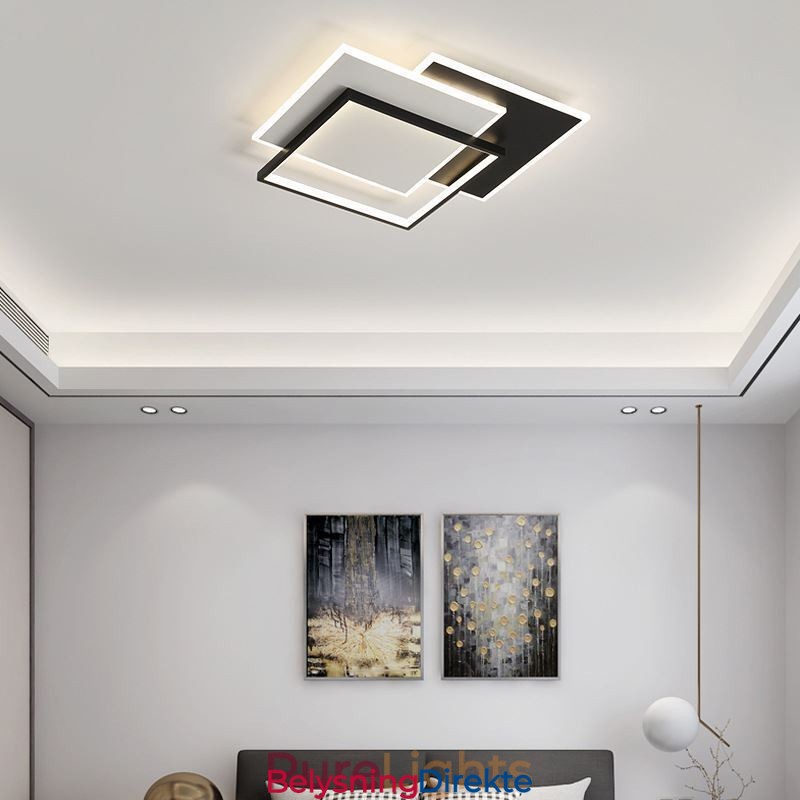 Minimalistisk Akryl Firkantet Taklampe I Innfelt Form, 40-50 Cm