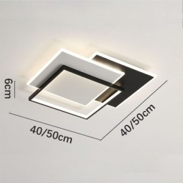 Minimalistisk Akryl Firkantet Taklampe I Innfelt Form, 40-50 Cm