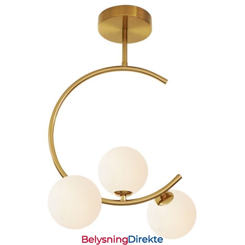 Moderne Og Enkel, Innfelt Taklampe Med Tre Hoder I Melkehvit Glass, G9 5W
