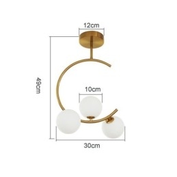 Moderne Og Enkel, Innfelt Taklampe Med Tre Hoder I Melkehvit Glass, G9 5W