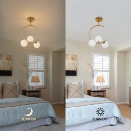 Moderne Og Enkel, Innfelt Taklampe Med Tre Hoder I Melkehvit Glass, G9 5W