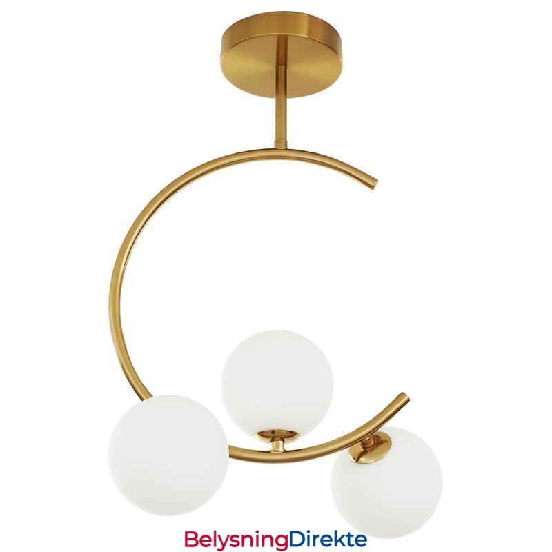 Moderne Og Enkel, Innfelt Taklampe Med Tre Hoder I Melkehvit Glass, G9 5W