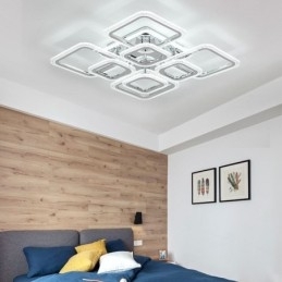 Innfelt Akryl Firkantet Taklampe I Krom, 8 Lys