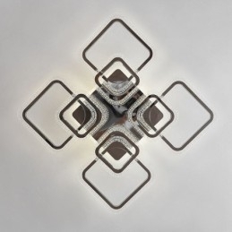 Innfelt Akryl Firkantet Taklampe I Krom, 8 Lys