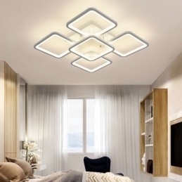 Innfelt Hvit Akryl Firkantet Taklampe Med 5 Lys Og 8 Lys