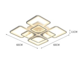 Innfelt Hvit Akryl Firkantet Taklampe Med 5 Lys Og 8 Lys