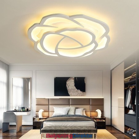 Innfelt Moderne, Enkel Rosenrød Akryl Taklampe 52 Cm
