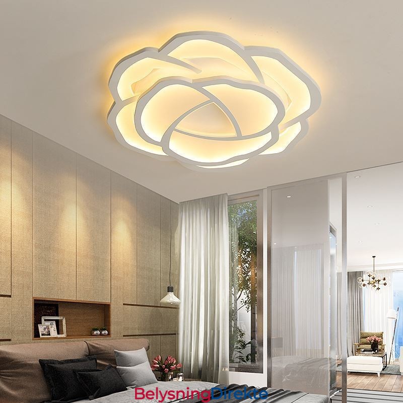 Innfelt Moderne, Enkel Rosenrød Akryl Taklampe 52 Cm