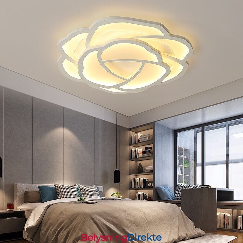 Innfelt Moderne, Enkel Rosenrød Akryl Taklampe 52 Cm