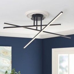 Moderne, Enkel, Innfelt Taklampe I Aluminium Med Kunststripe