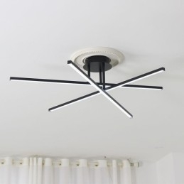 Moderne, Enkel, Innfelt Taklampe I Aluminium Med Kunststripe