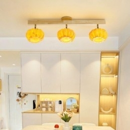 Dobbel Liten Japansk Retro Taklampe Med Gresskar Og Innfelt Tak