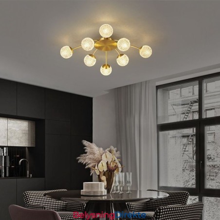 Moderne, Innfelt Gyllen Taklampe, Dekorativ Lampe
