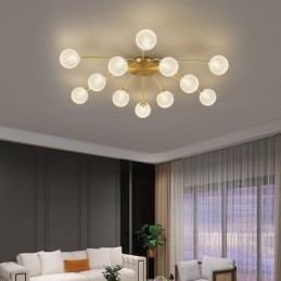 Moderne, Innfelt Gyllen Taklampe, Dekorativ Lampe