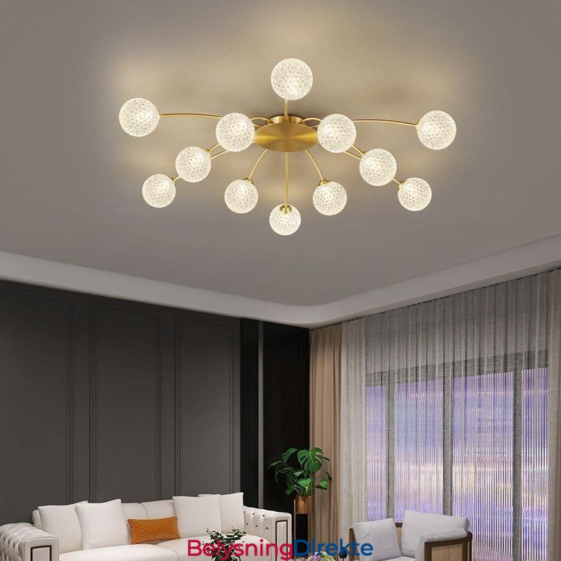Moderne, Innfelt Gyllen Taklampe, Dekorativ Lampe