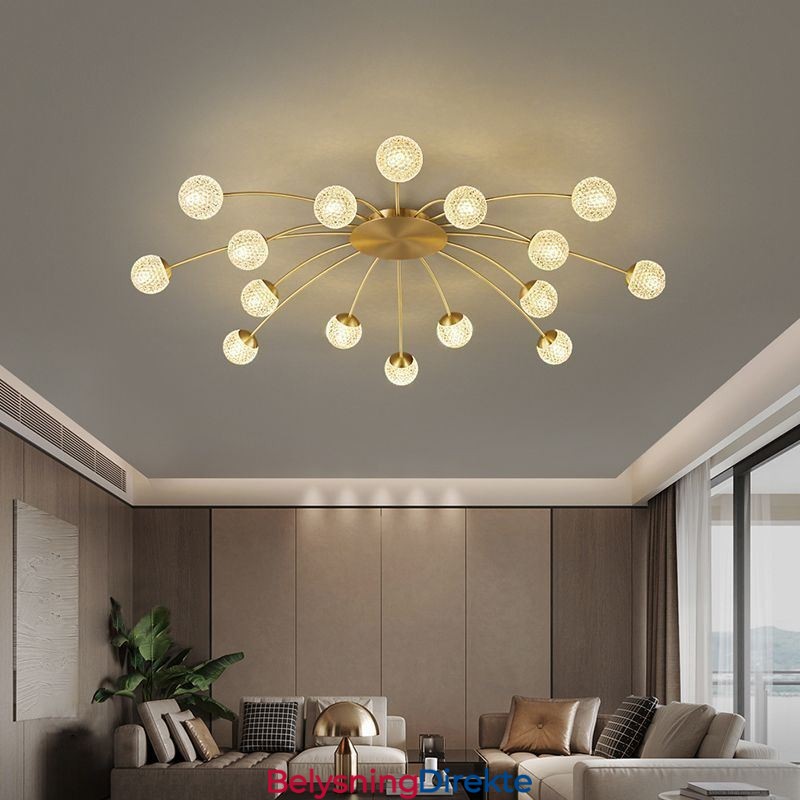 Moderne, Innfelt Gyllen Taklampe, Dekorativ Lampe