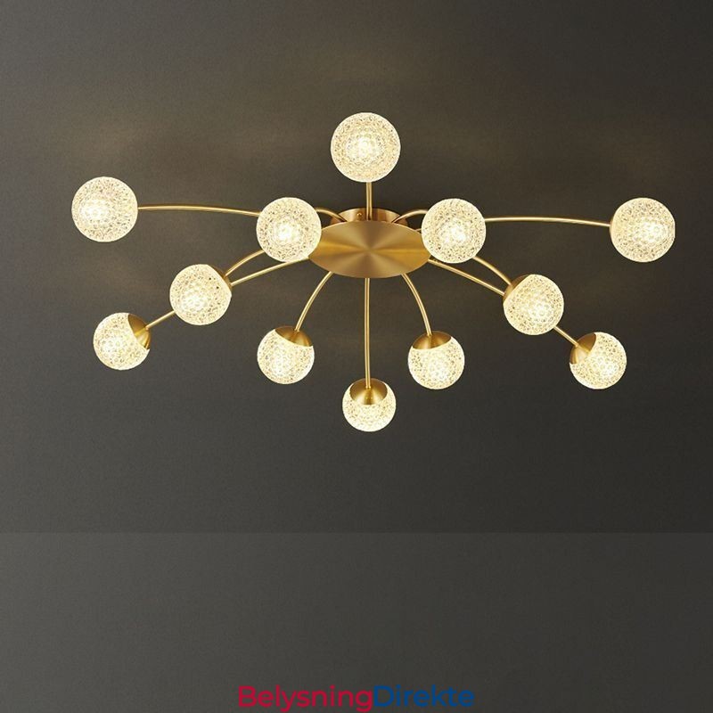 Moderne, Innfelt Gyllen Taklampe, Dekorativ Lampe