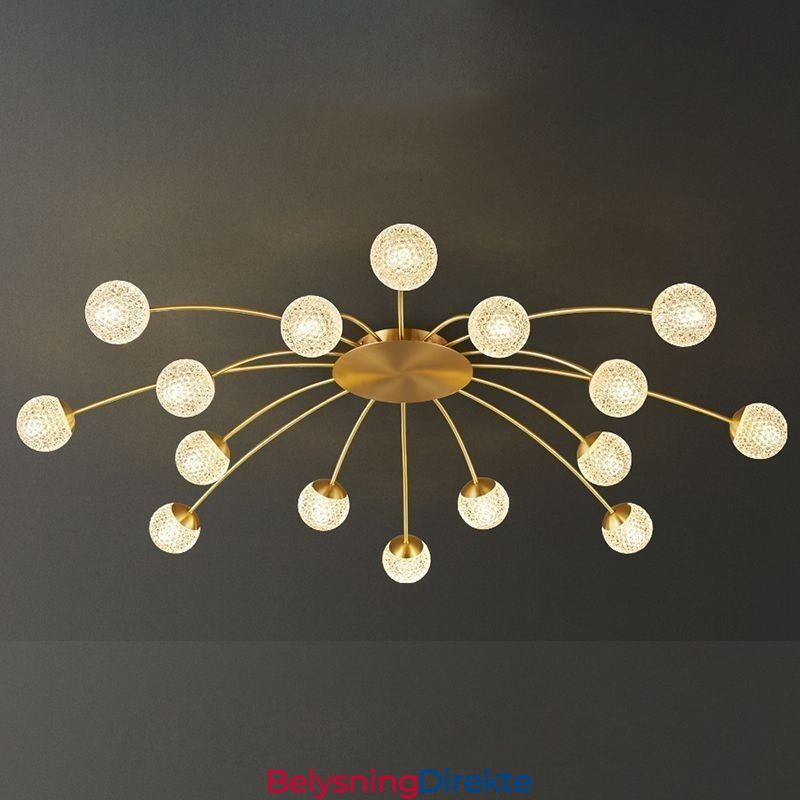 Moderne, Innfelt Gyllen Taklampe, Dekorativ Lampe